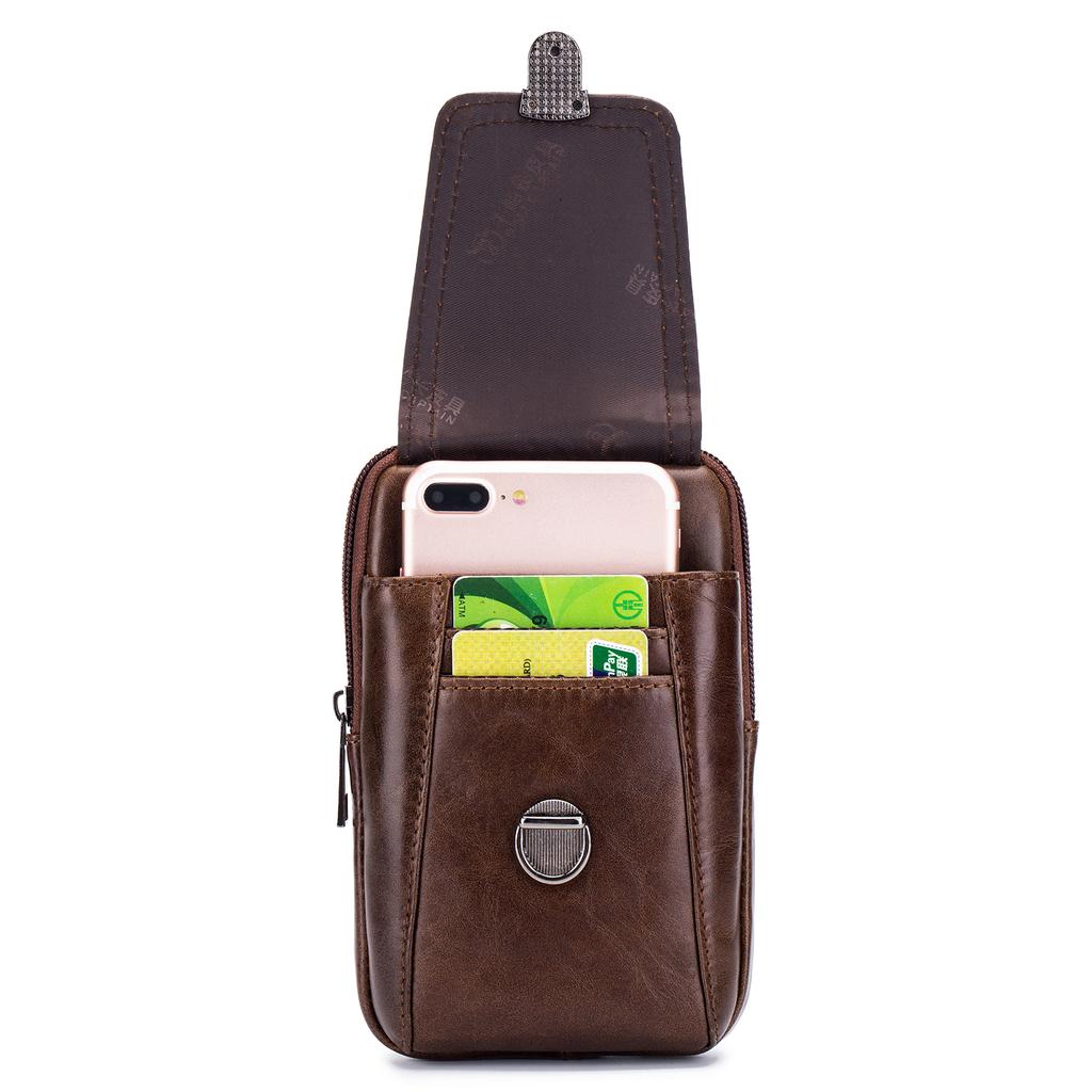 Bărbați Piele Curea Curea Geantă Telefon Geanta Călătorie Crossbody Geanta Umăr Pachet Poșetă Portofel