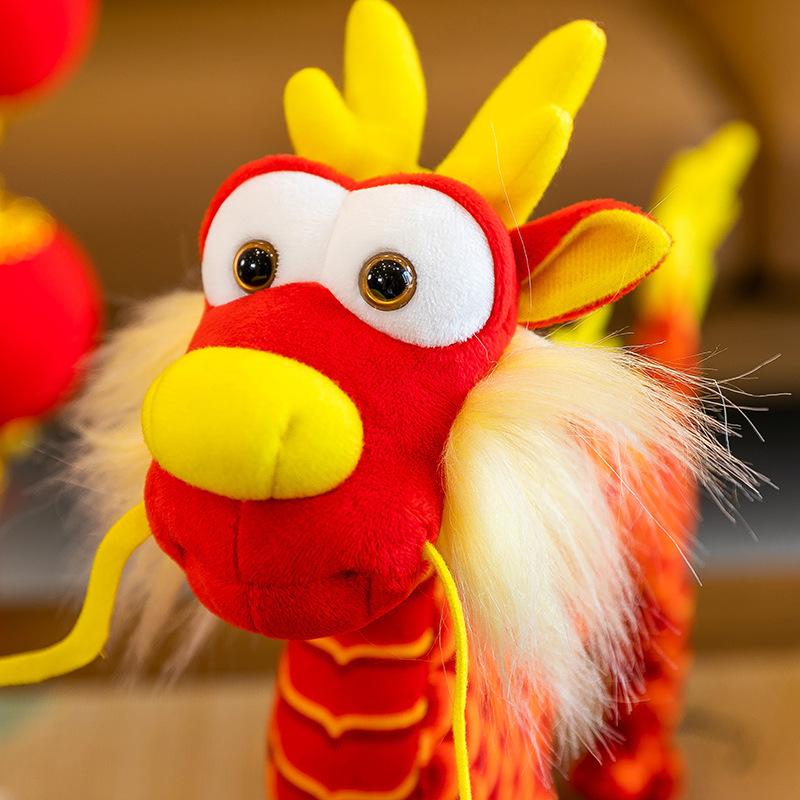 Chinesischer Drachen Plüschtier Simulation Drachenpuppe Luftdrachenpuppe Drachenjahr Maskottchen