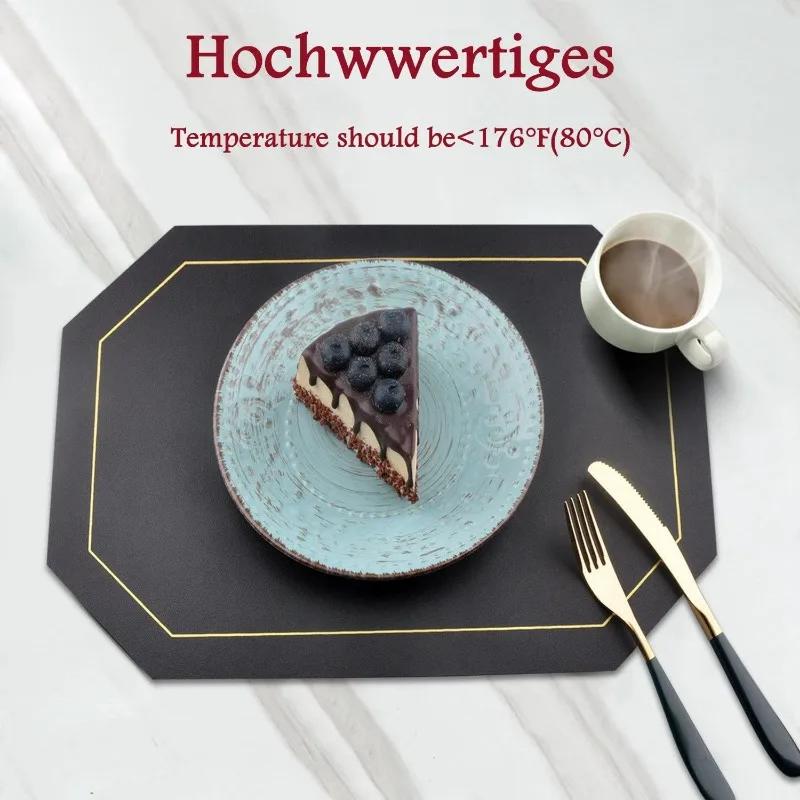 1/4pcs Faux Leather Placemats ,Waterproof,Oil-resistant, Heat-resistant, Anti-scald Dinner Bowl Mat, Kitchen Dining Table  Mats