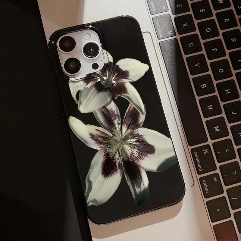Lily Orchidee Blumenmuster Weiche Handyhülle Für iPhone 16 17 15 14 13 12 11 Pro Max XS X 7 8 16e 16 Plus SE 2022 Stoßfeste Hülle