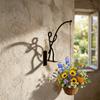 Abstract Shape Wrought Iron Flower Rack Clean Lines Rust-Resistant Hanging Basket Brackets Decorative Flower Stand Patio