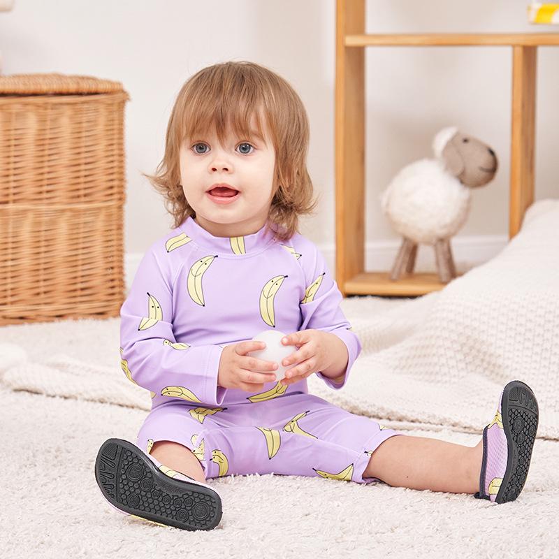 Kids' Cute Quick-Dry One-Piece Swimsuit: Long Sleeve, Sun Protection for Boys, Girls, Infants & Toddlers