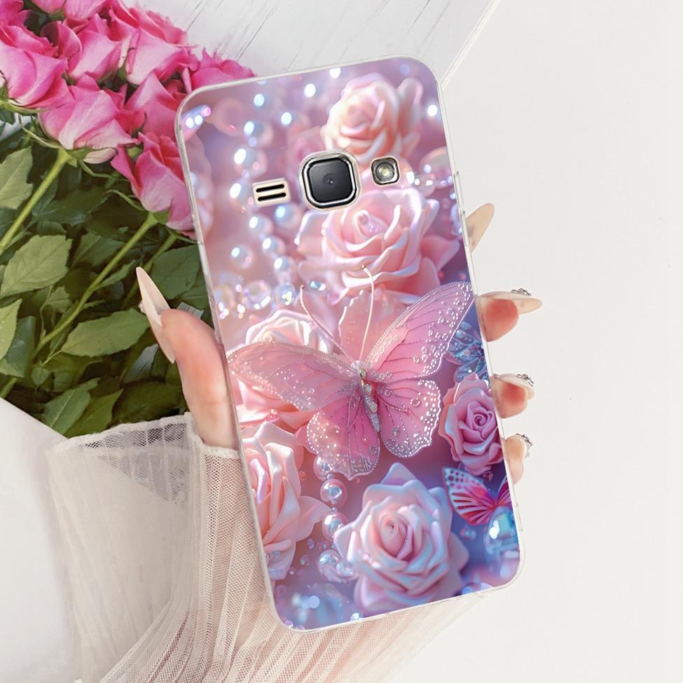 Clear For Samsung J1 2016 Case Cover Cute Cat Fashion Butterfly Funny Painted Casing For Samsung Galaxy J1 2016 SM-J120F