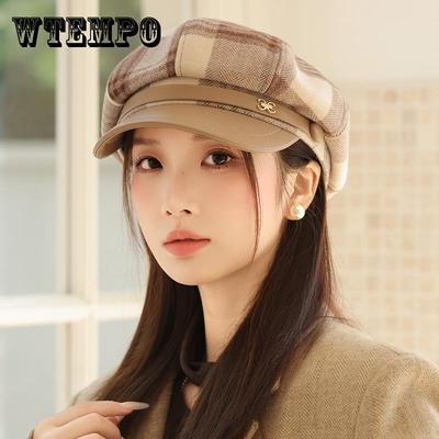 Spring and Autumn New Octagonal Plaid Beret Casual British Cap Windproof Warm Painter Hat