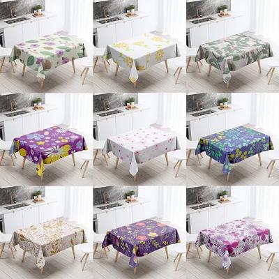 Floral Tablecloth Home Decor Stain Resistant Waterproof Table Decoration Rectangular Kitchen Fireplace Tops