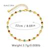 Gold Plated Stainless Steel Multi-Color Square CZ Anklet