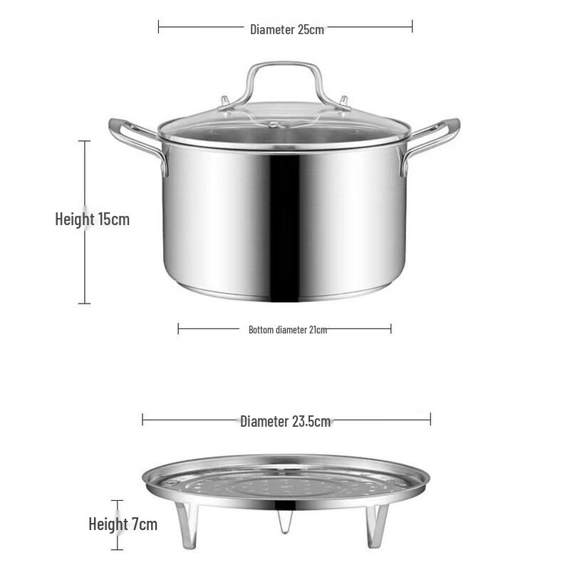 HUIHUADU Europäischer Stil 304 Edelstahl Suppentopf