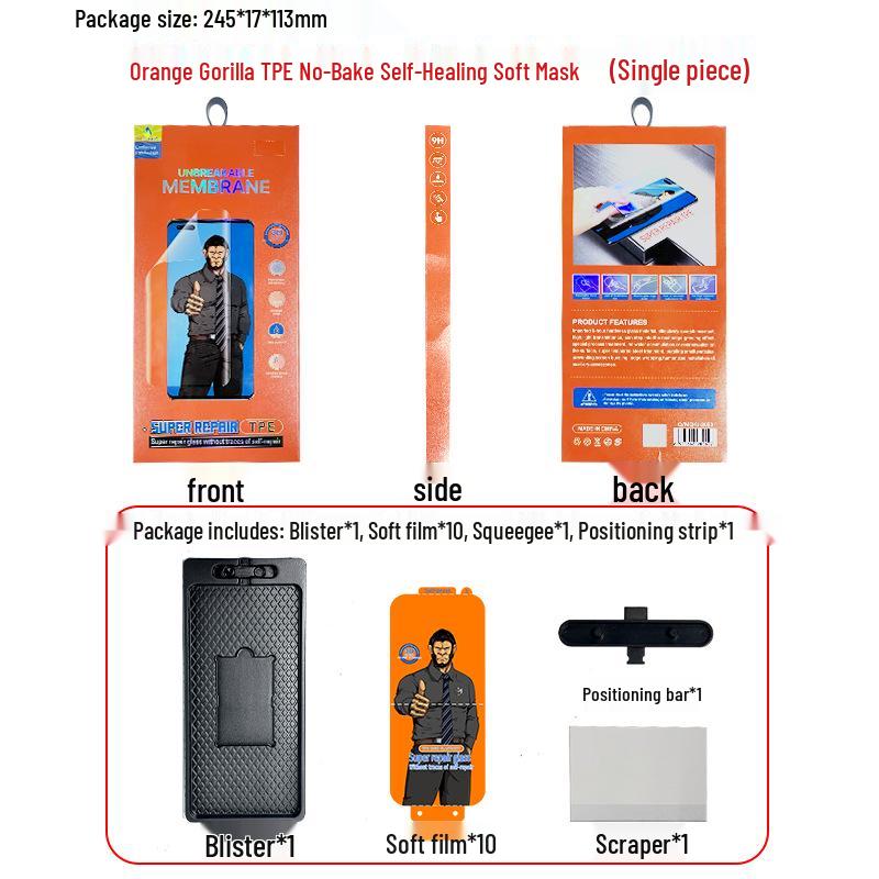 Huawei Mate70Pro Orange Gorilla Hydrogel Film - Curved HD Screen Protector for P70 Nova11