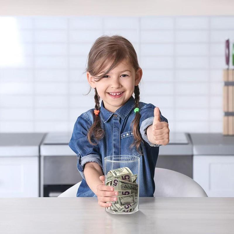Transparent Acrylic Circular piggy bank Thickened material high-capacity Paper currency hardness storage box Children's Gift