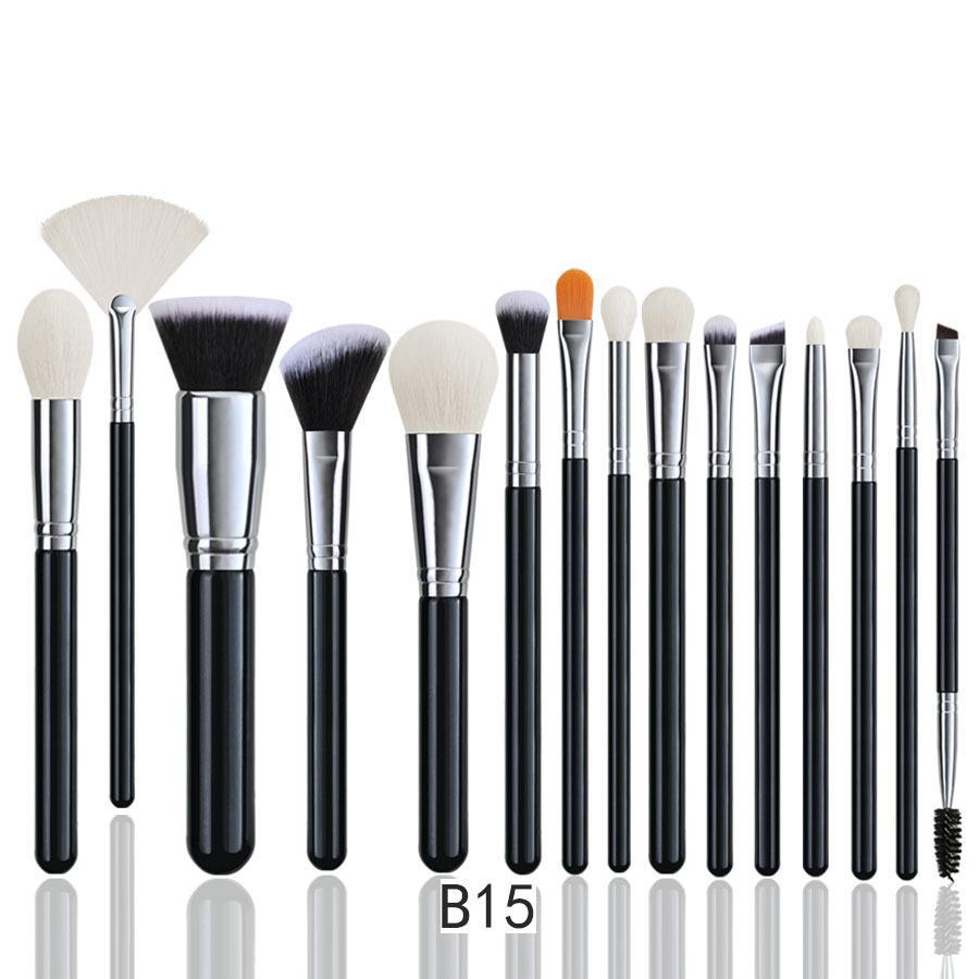 Cangzhou 15-Piece Animal Hair Makeup Brush Set: Eye Shadow & Foundation Brushes