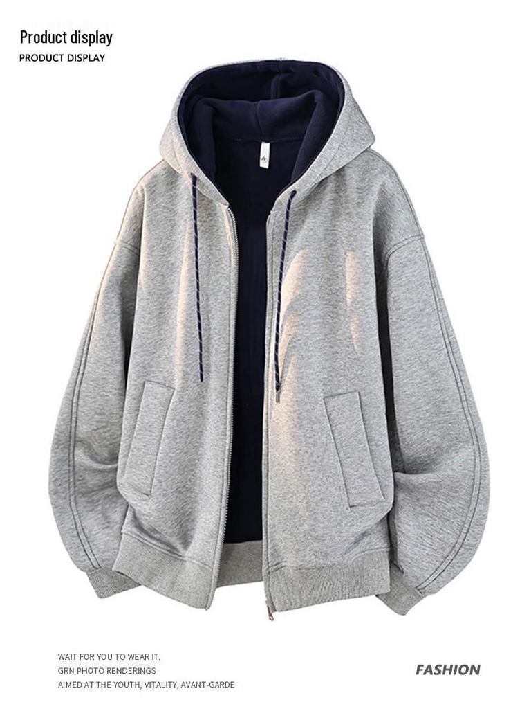Youxu Unisex Color Block Zipper Cardigan Hoodie - Trendy Autumn/Winter Casual Wear
