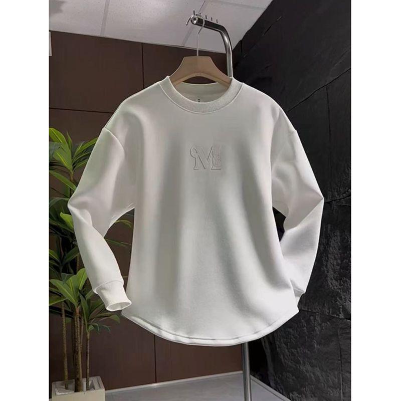 

Trendy Leather Patch Letter Hoodie Long Sleeve T-Shirt - Versatile Autumn/Winter Streetwear. L