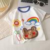 Kortärmad T-shirt för barn Bomull Sommar Babykläder Pojkars Tunn Stil Flickors Topp