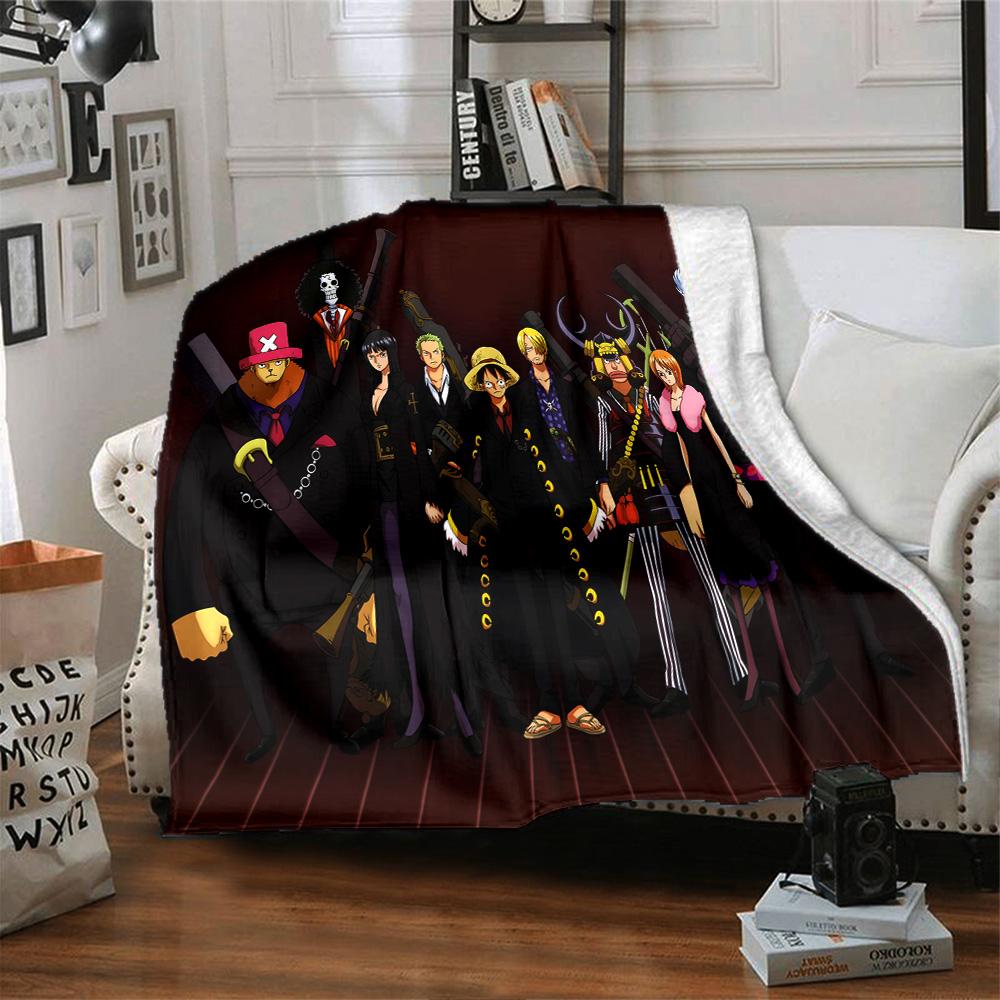 1pc One Piece Adventure flannel Blanket for Super Soft Cute Comfort Blanket for Travel Bedding Couch Sofa Blanket Y8254