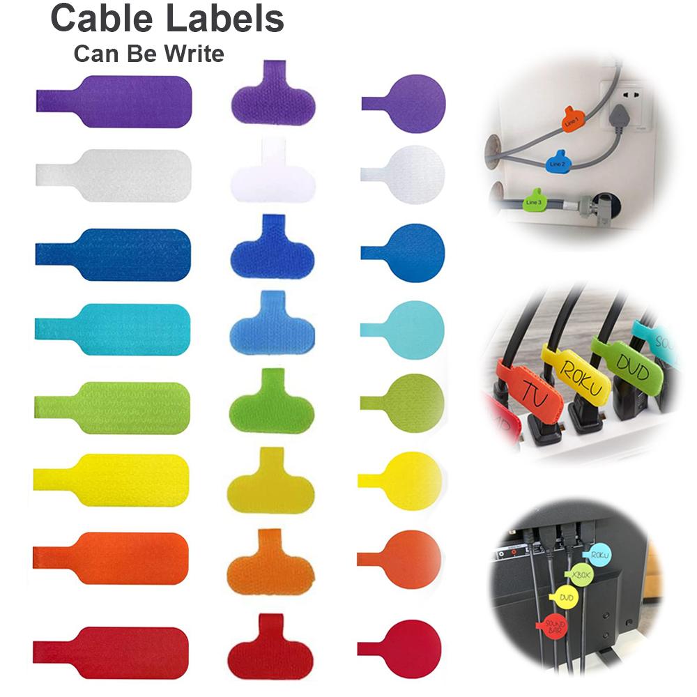 Cable Labels, Medium, Multi-Color (8-24Pcs) Write On Cord Labels, Wire Labels, Cable Tags and Wire Tags for Cable Management and Identification