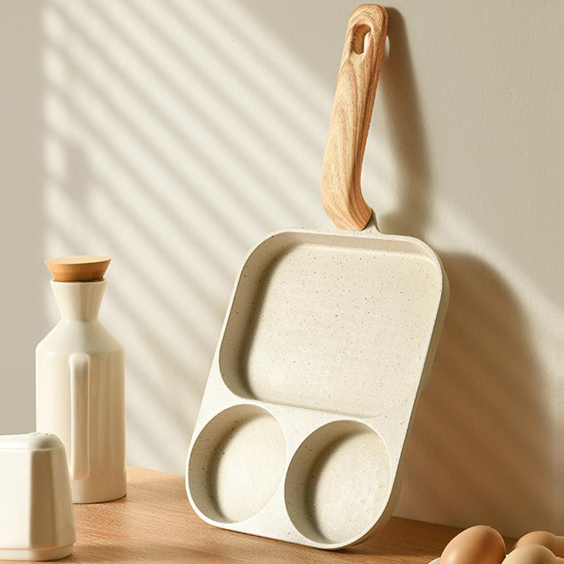 Universal 3-in-1 Non-stick Home Breakfast Pan Anti Scalding Mini Burger Pot Mai Fan Shi Bacon Steak Fried Egg Flat Bottomed Pan