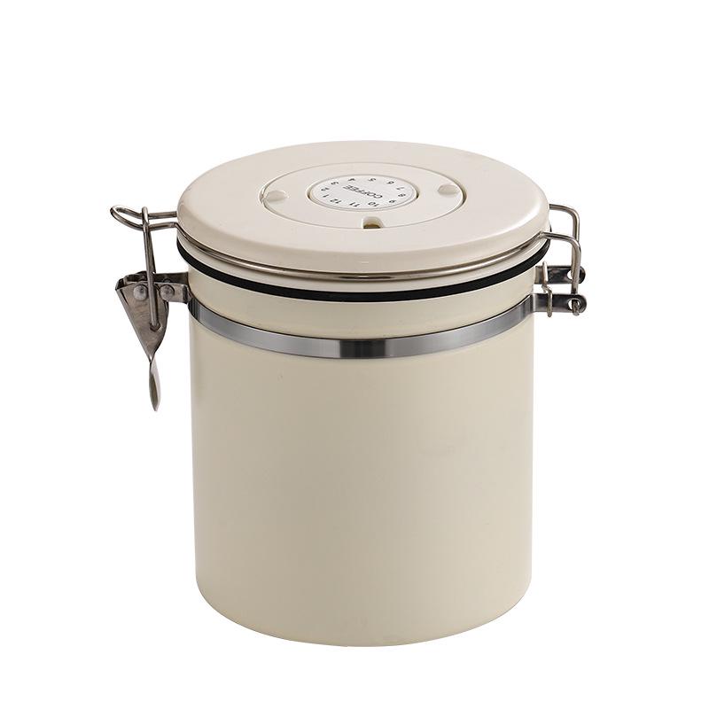 304 Stainless Steel Coffee Storage Can with Vent Valve, Sealed for Freshness