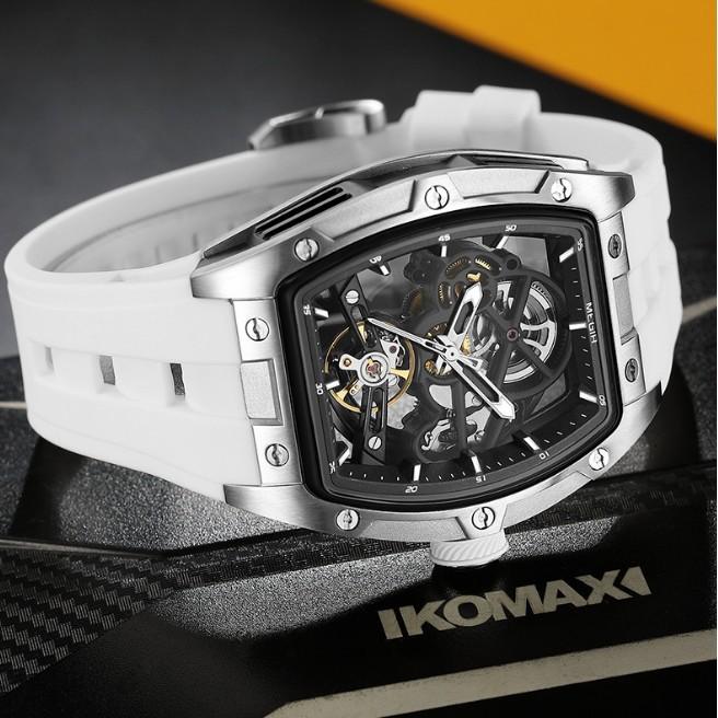 Men's transparent fashion watch barrel-shaped fully automatic trend luminous waterproof mechanical watch
