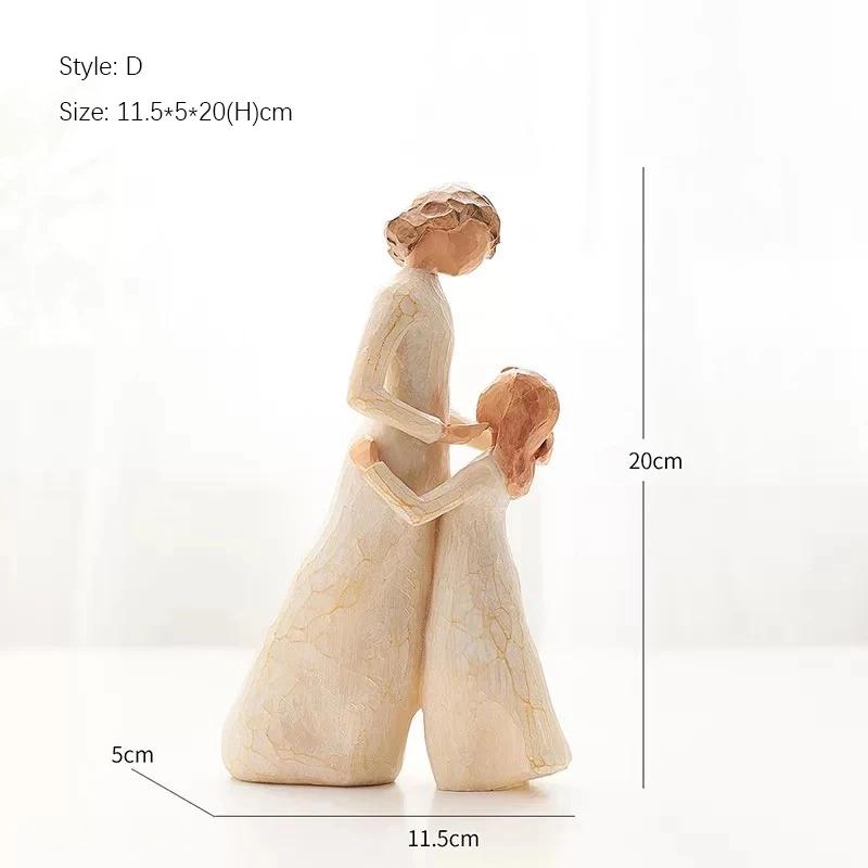 Rodinná pryskyřičná figurka v severském stylu – Láska a štěstí Domácí dekorace Ornament