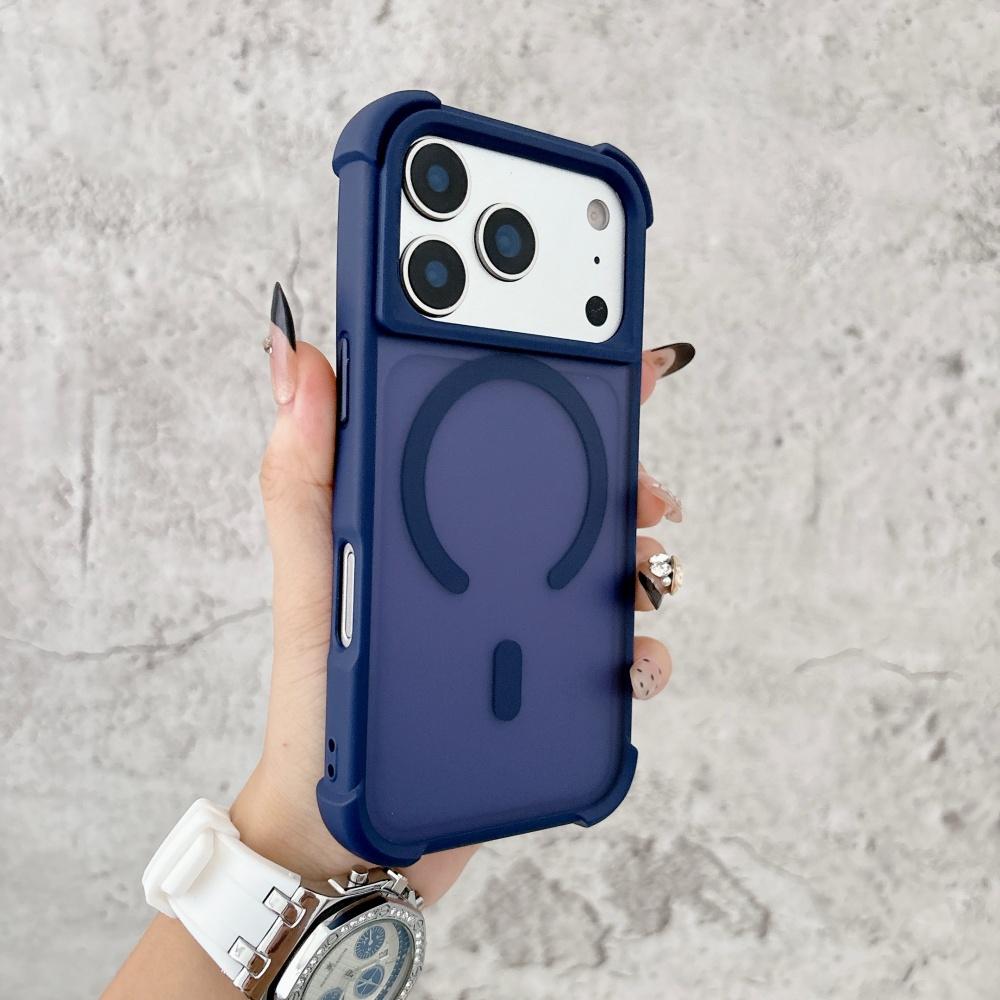 Matte Airbag Bumper Armor Shockproof Case for iPhone 17 Pro Max 15 16 Air 14 Plus 13 12 Phone For Magsafe Magnetic Cover