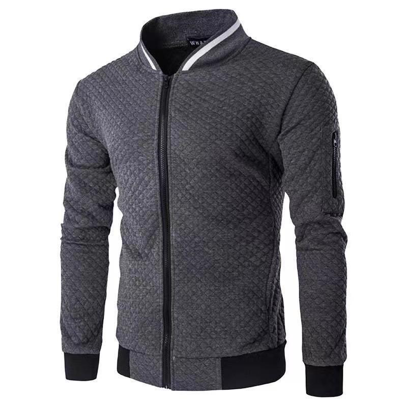 Herbst- und Winter-Plaid-Pullover-Cardigan Herren Sport- und Freizeit-Pullover Modejacke Reißverschlusshemd
