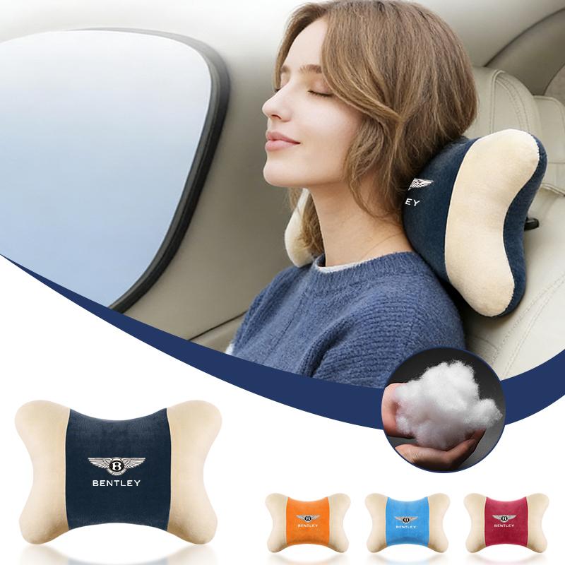 Car Headrest Neck Pillow Seat Belt Shoulder Pad Accessories For Bentley Continental GT MULLINER Bentayga Flying Hurtling Spur WT6