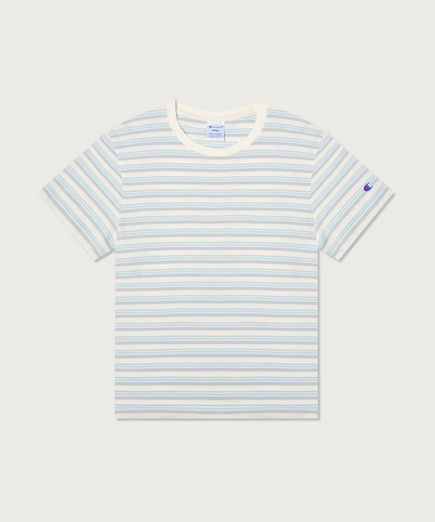 CHAMPION Women'S C-Logo Striped T-Shirt Ecru
