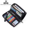 RFID Pu cuero mujeres carteras largas gran capacidad tarjetero monedero teléfono cremallera embrague