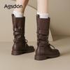 Augustine Boots Women's 2025 Autumn New Maillard High Boots Casual Retro Western Knight Boots
