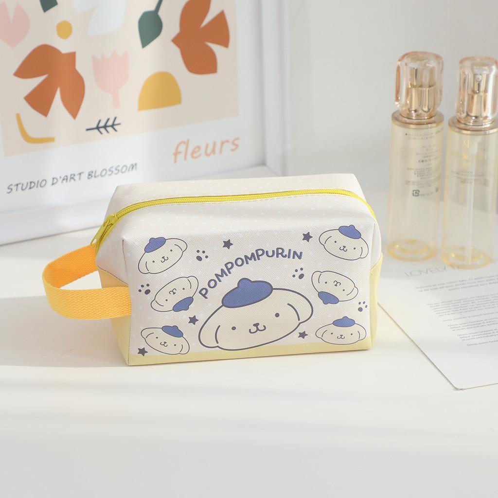 Head Pochacco Polka Dots Pu Travel Storage Bag For Cosmetics And Use Stationery