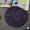 Varm Dame Elegant Strikket Beret Lue Høst Vinter Hverdagsluer Flettet Dame Slapp Baggy Luer