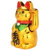 Classic Gold Beckoning Waving Lucky Cats Figure Moving Arm Chinese Wealth Fortune Feng Shui Car Decor Ornament Craft