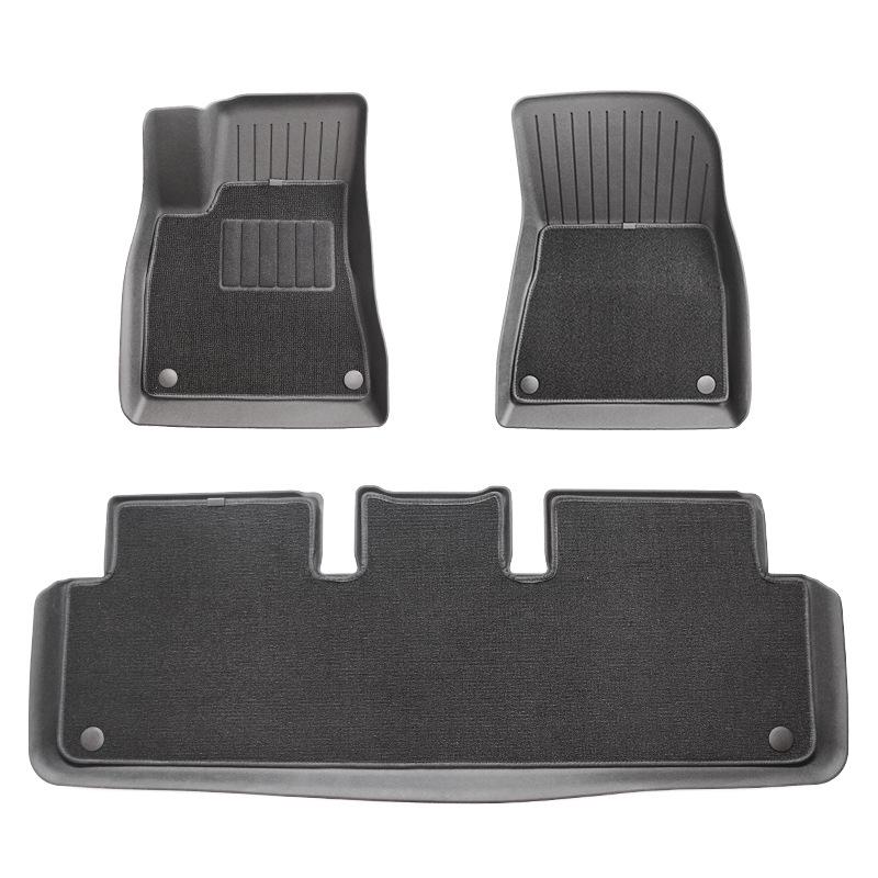 Tesla Model 3 Waterproof TPE Floor Mats, Double-Layer, Wear-Resistant with Lamb's Wool, Facelift Version.