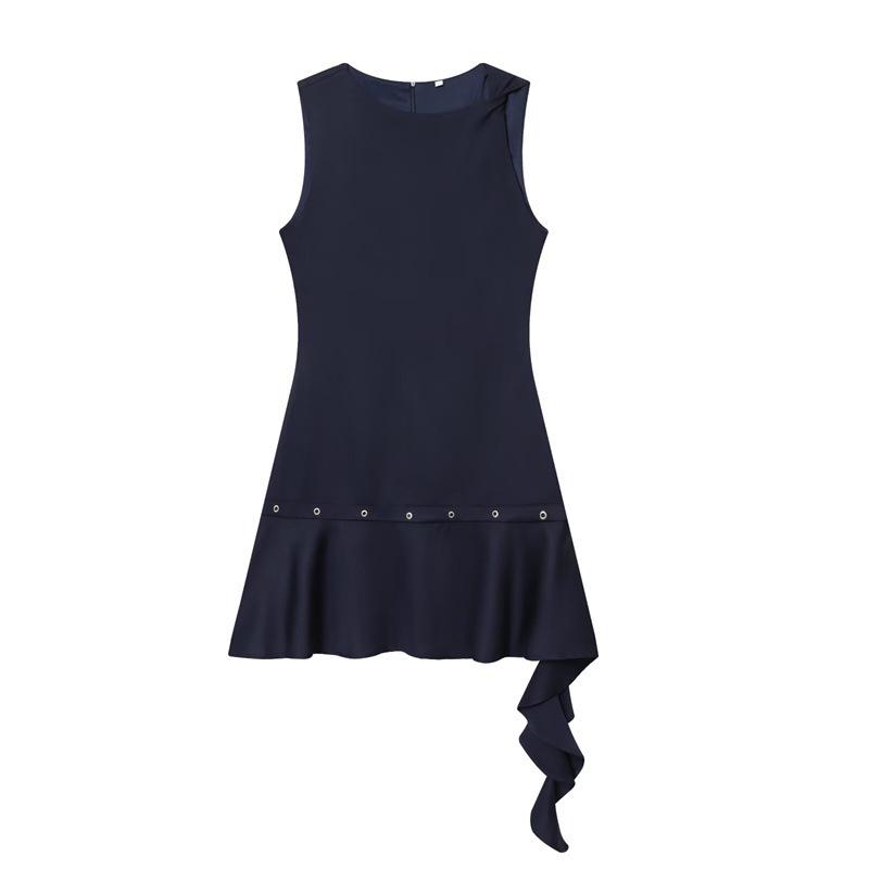 

Women s Asymmetrical Summer Dress with Rivet Accents (2025 Model) - 4661248 Extra Small