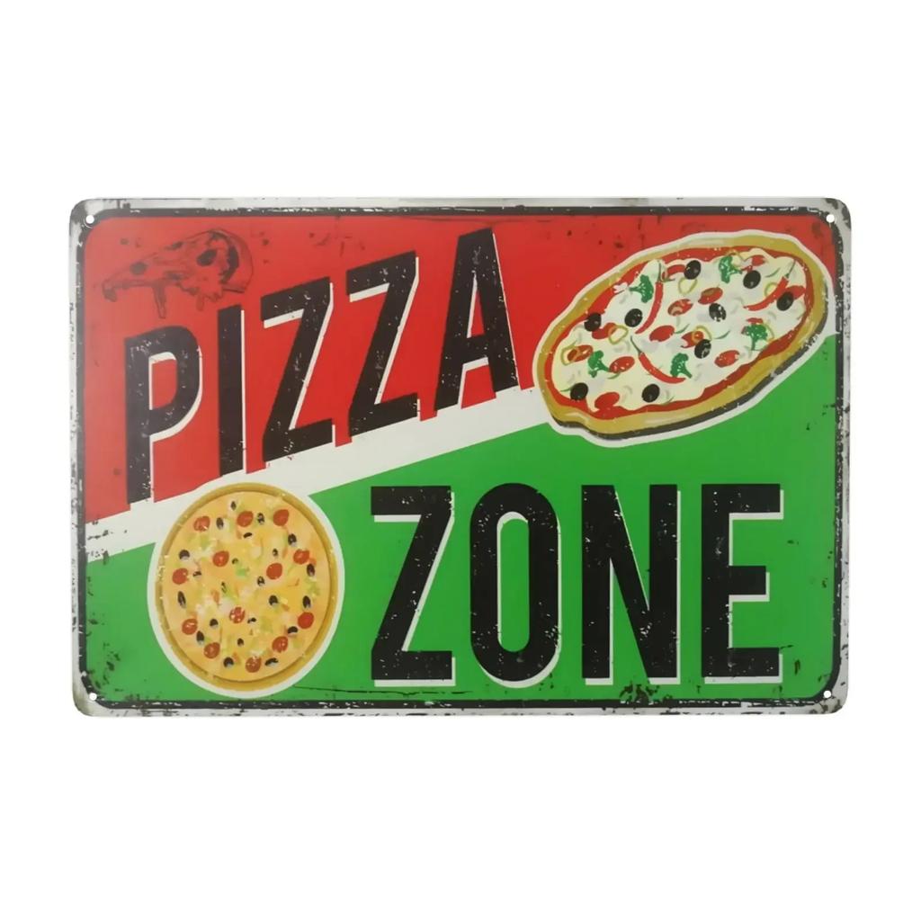 1pc, Vintage Pizza Metal Sign Pepperoni Pizza Best In Town Sign Wall Decor for Home Pub Cafe Club Art Decoration 8x12 Inch