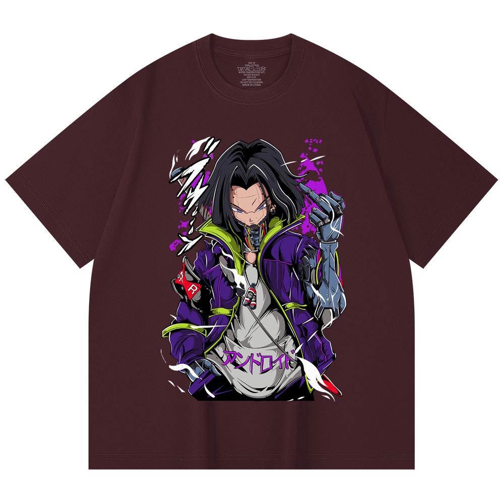 

230 Gsm 100% Cotton Dragon Ball V23 Android Print Unisex Heavy Cotton T Shirt 2XL