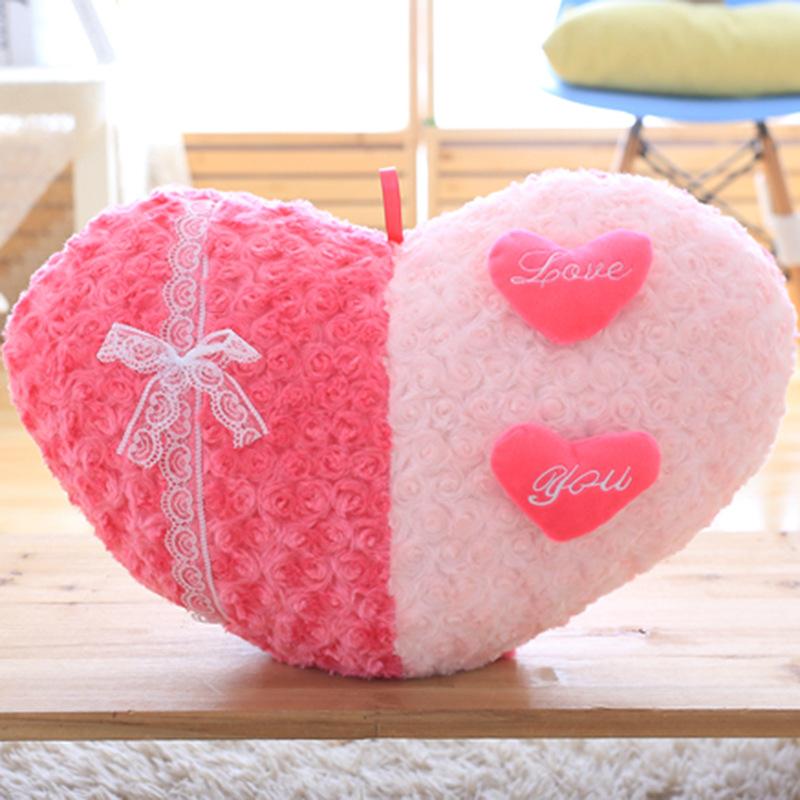 Rose Love Shape Throw Pillow Sofa Car Seat Cushion Stuffed Plush Doll Toys Cushion Home Decoration Cushions Wedding Lovers Gifts