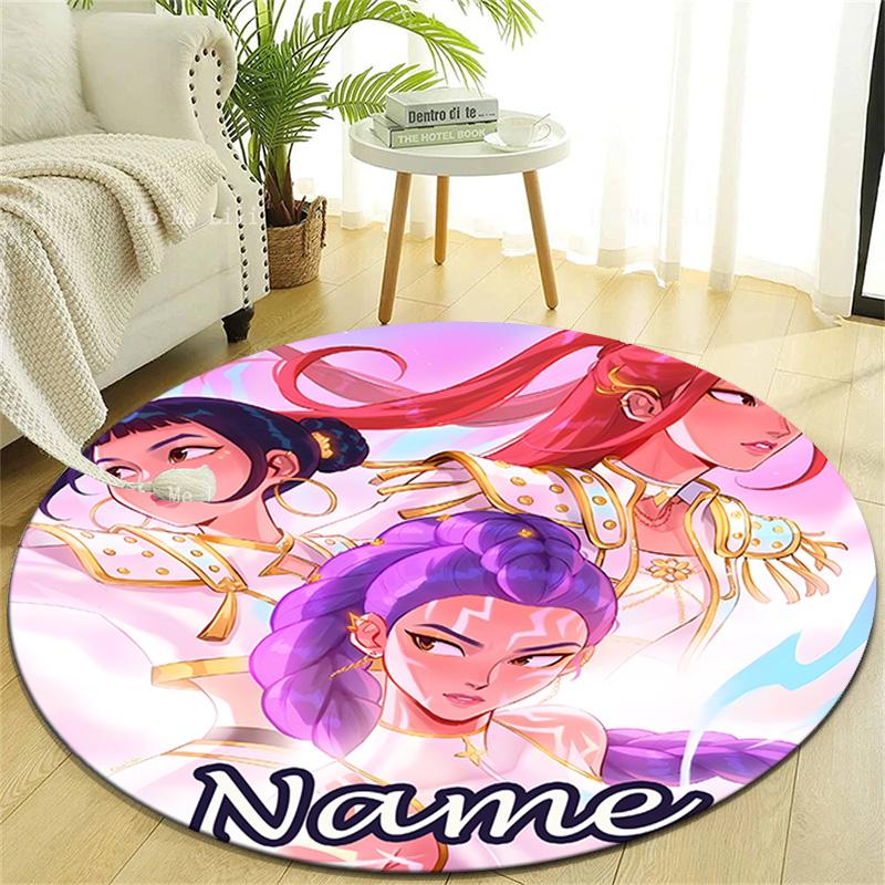 Personalized K-KPop Demon Hunters Round Chair Office Rug - Perfect for Mat, Office Chair & More - Ideal Gift for Birthdays and Holidays
