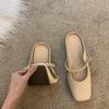 One Foot and a Half Slippers Women's 2025 Spring New Korean Version Fashion Chain Flat Bottom Outer Wear Bag Head Sandals Bag Head Shoes