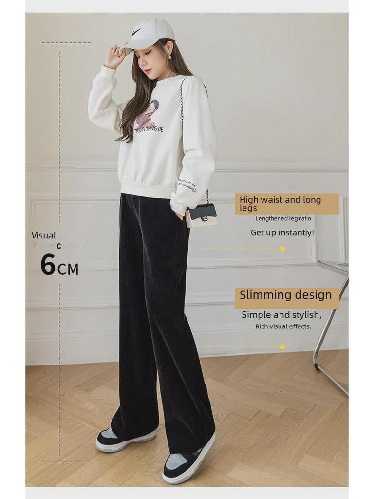 Maternity Loose Wide-Leg Pants - High Waist, Lightweight for Summer, Spring, and Autumn Wear, Plus Size Available