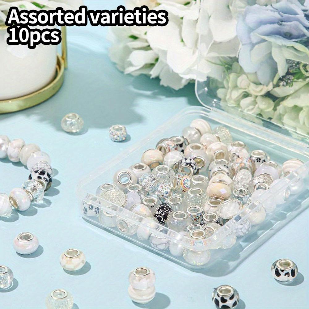 

10/30/50 шт. смоляная белая серия с большими отверстиями европейская ручка бусина браслет ювелирные изделия изготовление объемных изделий поделки своими руками браслет цепочка для ног ожерелье 10pcs