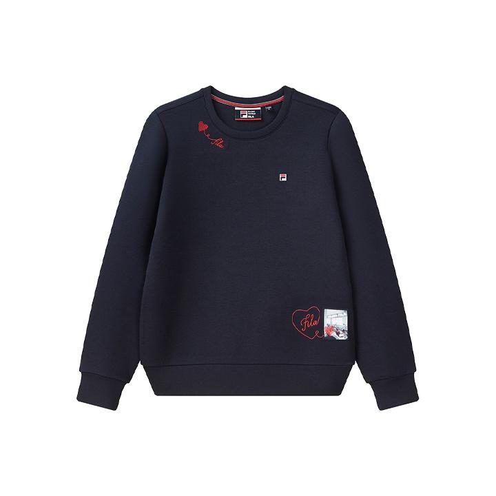 FILA Спортивный свитшот с вышивкой с круглым вырезом Женский свитшот Легендарно-синий F11W111207FNV S