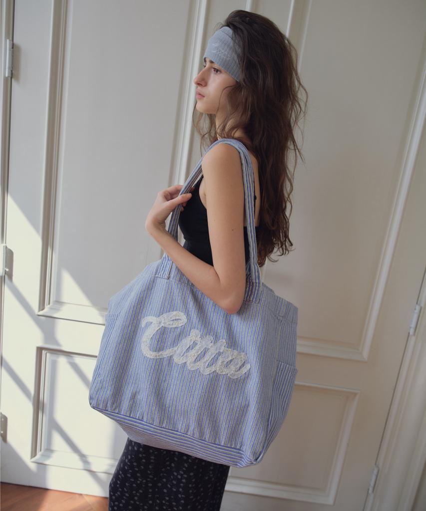 Citta Stripe Eco Bag_Cta953(Blue)