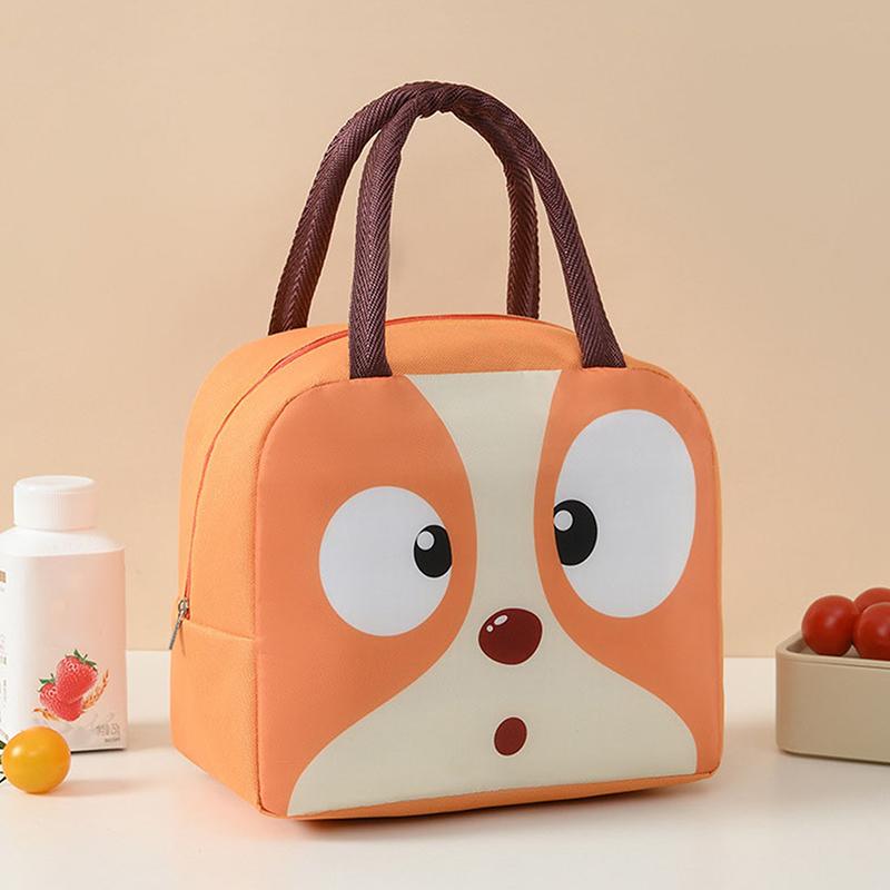 Cartoon Animals Printed Thermal Lunch Bags For Children Kids Storage Banto Lunchbox Food Bag Insulation Bags