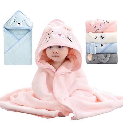 Cartoon Baby Badetücher für den Körper mit Kapuze Coral Fleece Kinder Bademantel Neugeborenen Wickeltuch Babydecken für Mädchen Jungen
