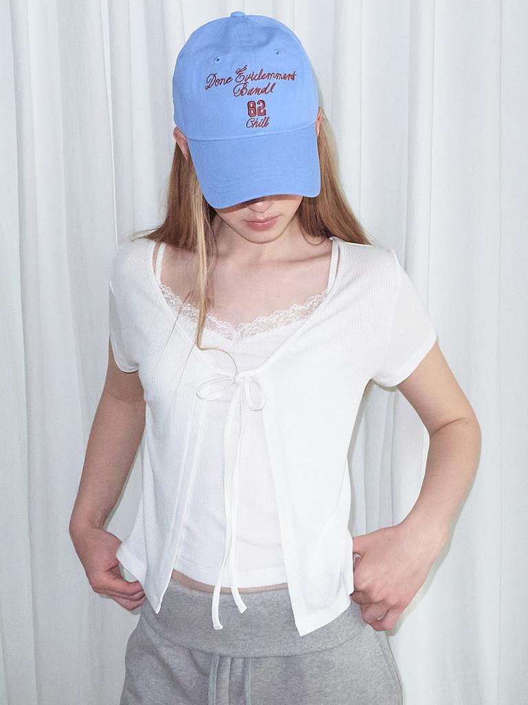 ETMON Layered Cardigan T-Shirt, White
