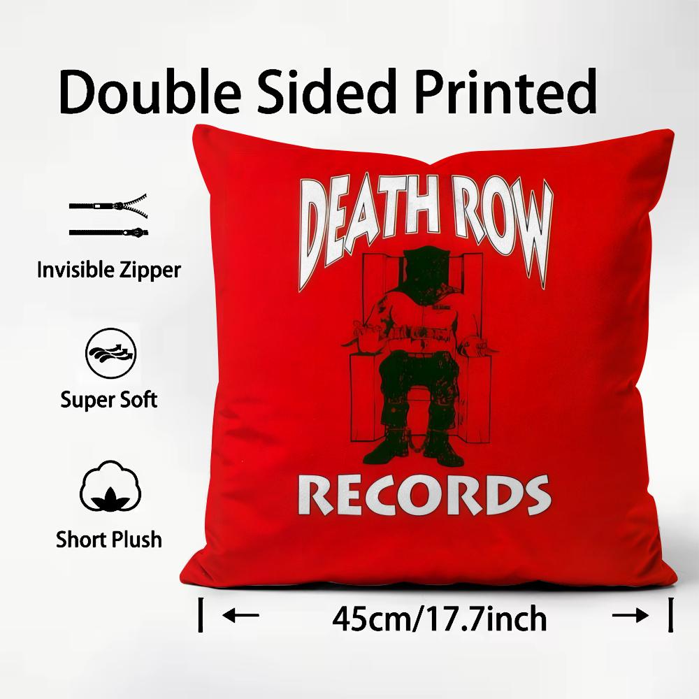 D-Death Row R-Records Label Cushion Cover Plush Fabric Soft Double-Sided Printed Sofa Warm Winter Home Child Gift Pillow Case