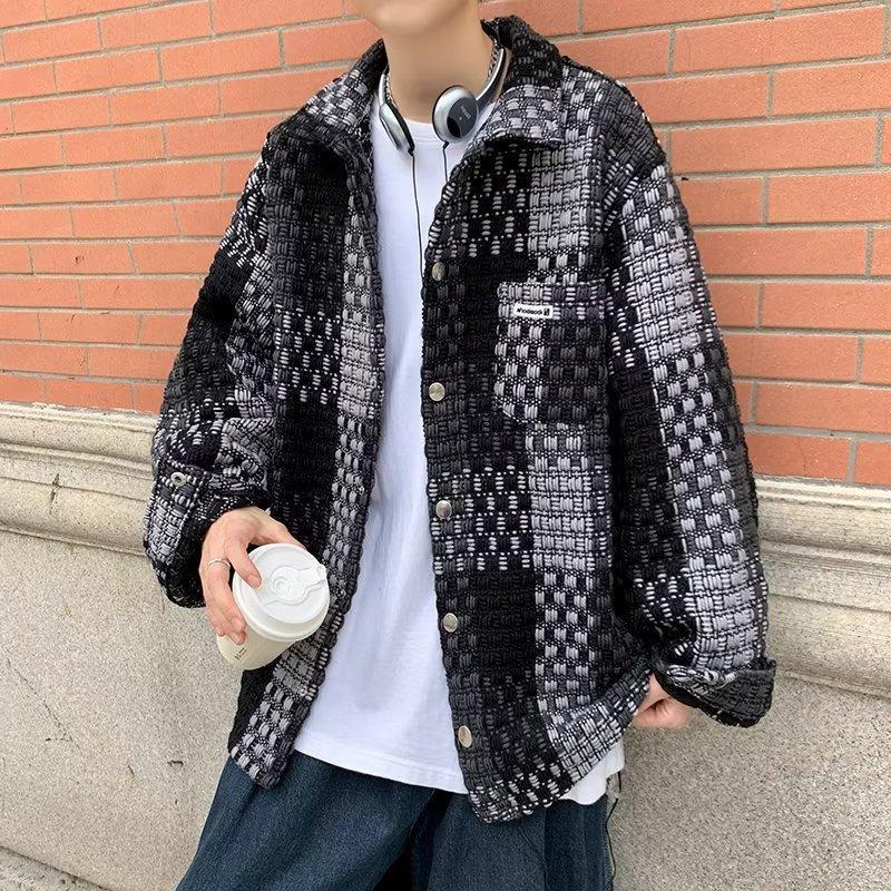 Trendy Men's French Plaid Jacket for Spring/Autumn 2025 - Loose, Casual, Versatile and Stylish for All Sizes