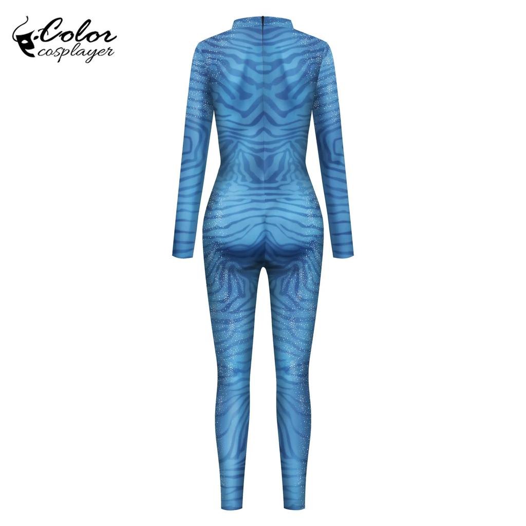Color Cosplayer Avatar Jumpsuit Movie Cosplay Costume Carnival 3D Digital Printing Spandex Outfit Zentai Purim Party Bodysuit
