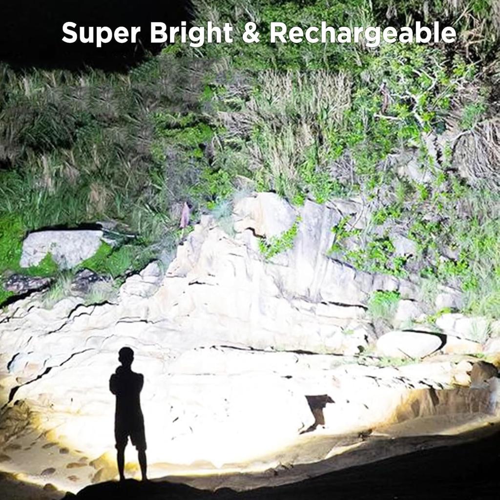 Taoquwe Flashlights High Lumens LED Rechargeable, 99,000 Lumen Super Bright Flashlight High Power USB Flash Light,Waterproof Handheld LED Flashlight